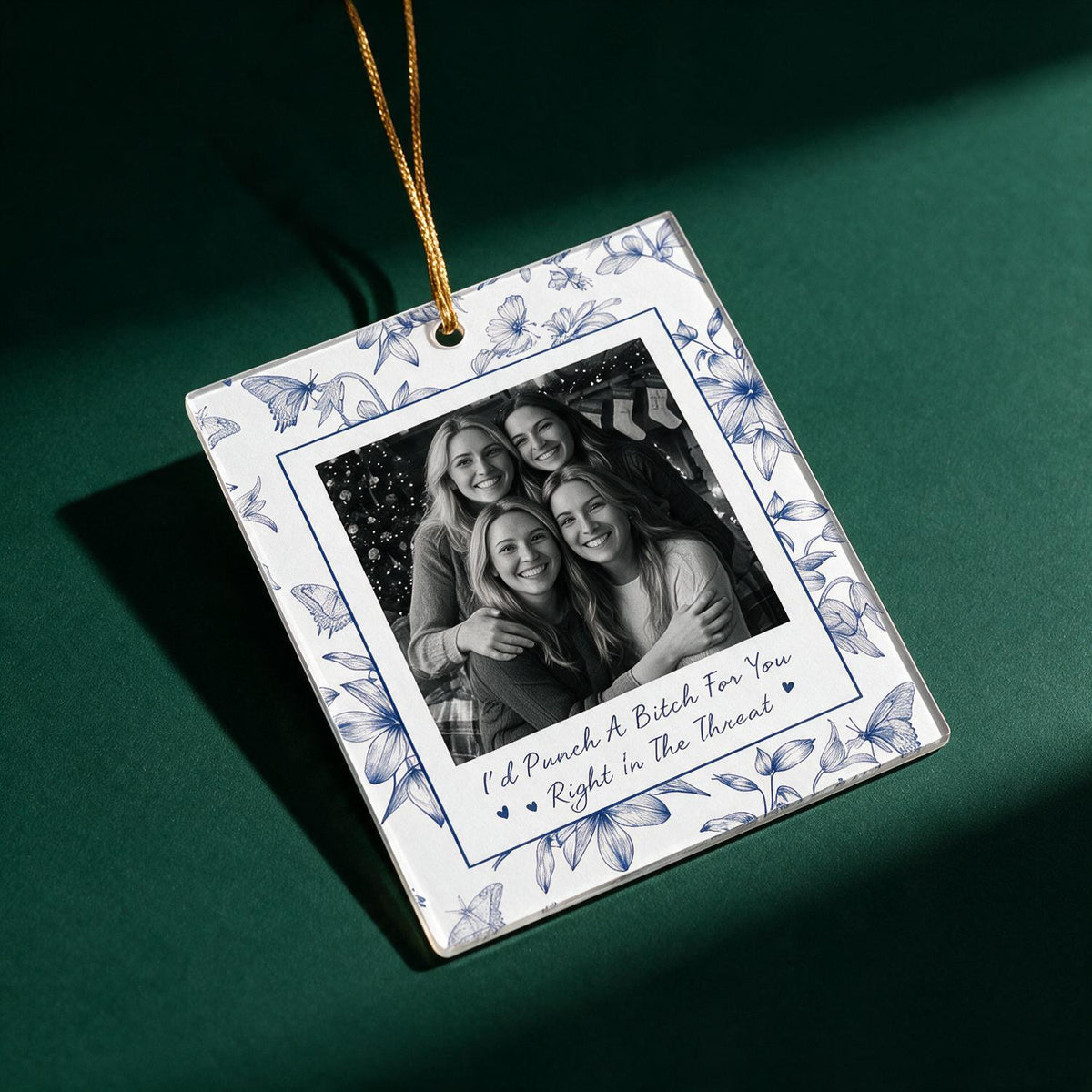 Personalisierte Foto-Weihnachts-Acrylornament für beste Freunde, lustiges Freundschaftsgeschenk
