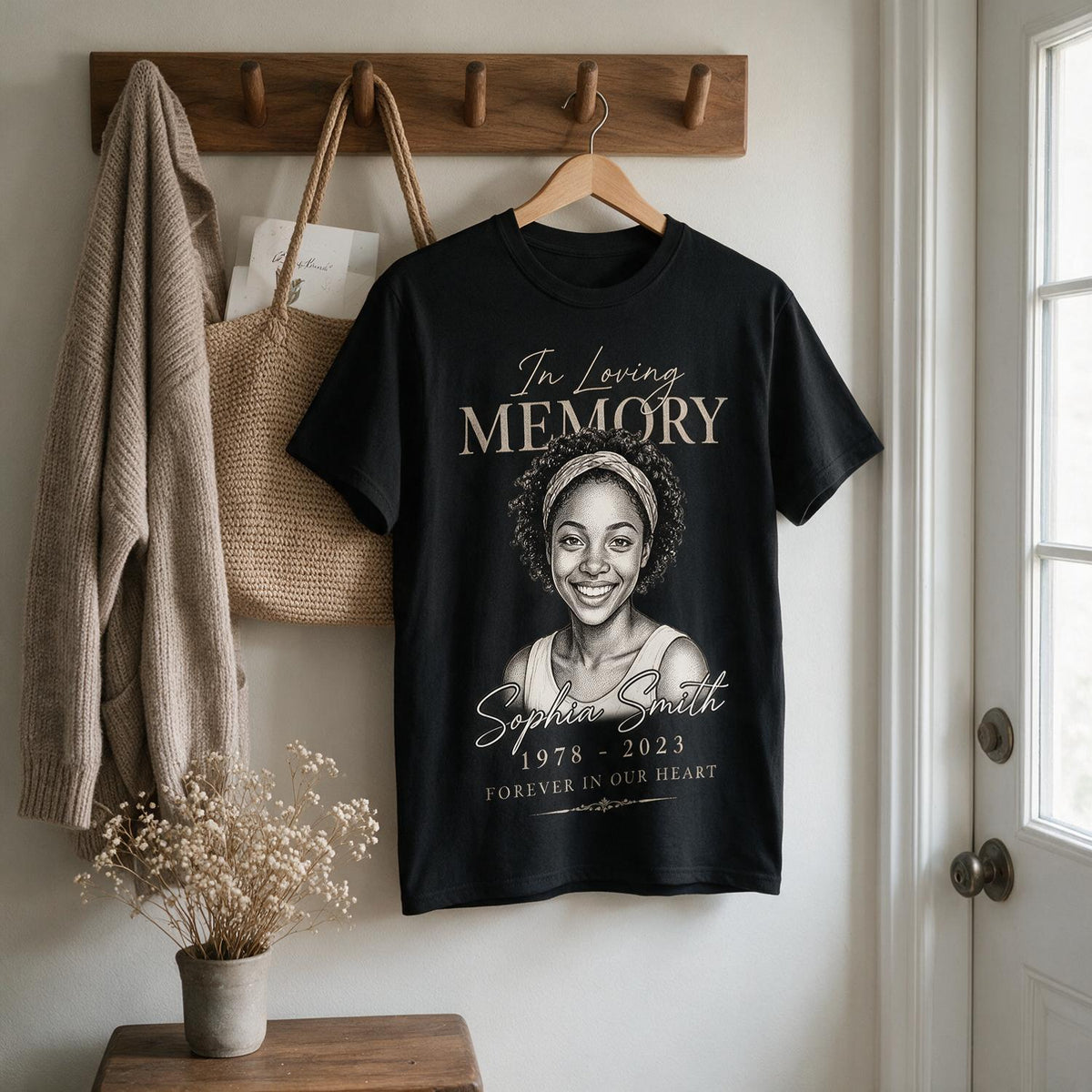 In liebevollem Gedenken - Personalisierte T-Shirt - Trauergeschenk