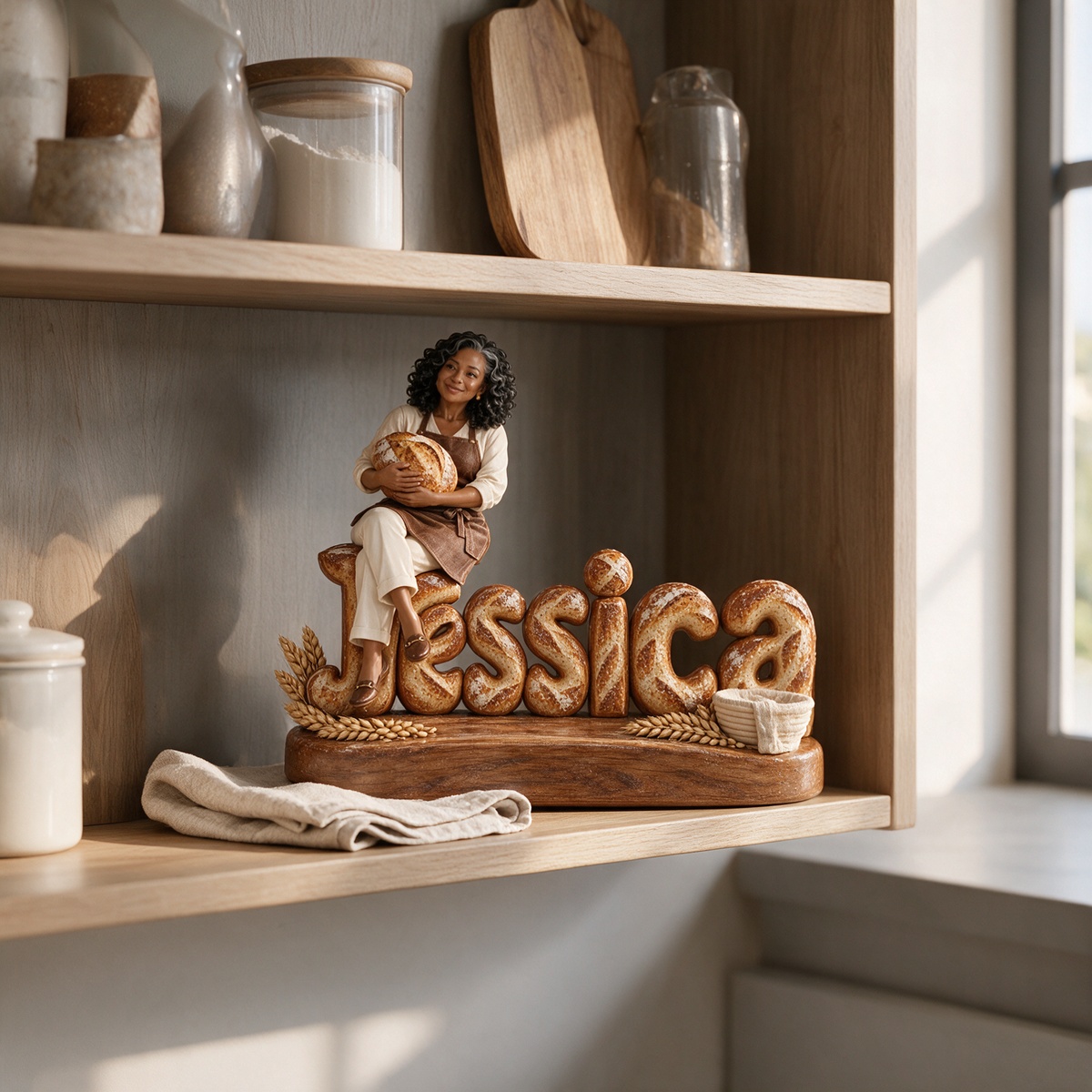 Personalized Custom Photo Bread Baking Custom Shaped Acrylic Plaque - Gift for Older Women Who Bake