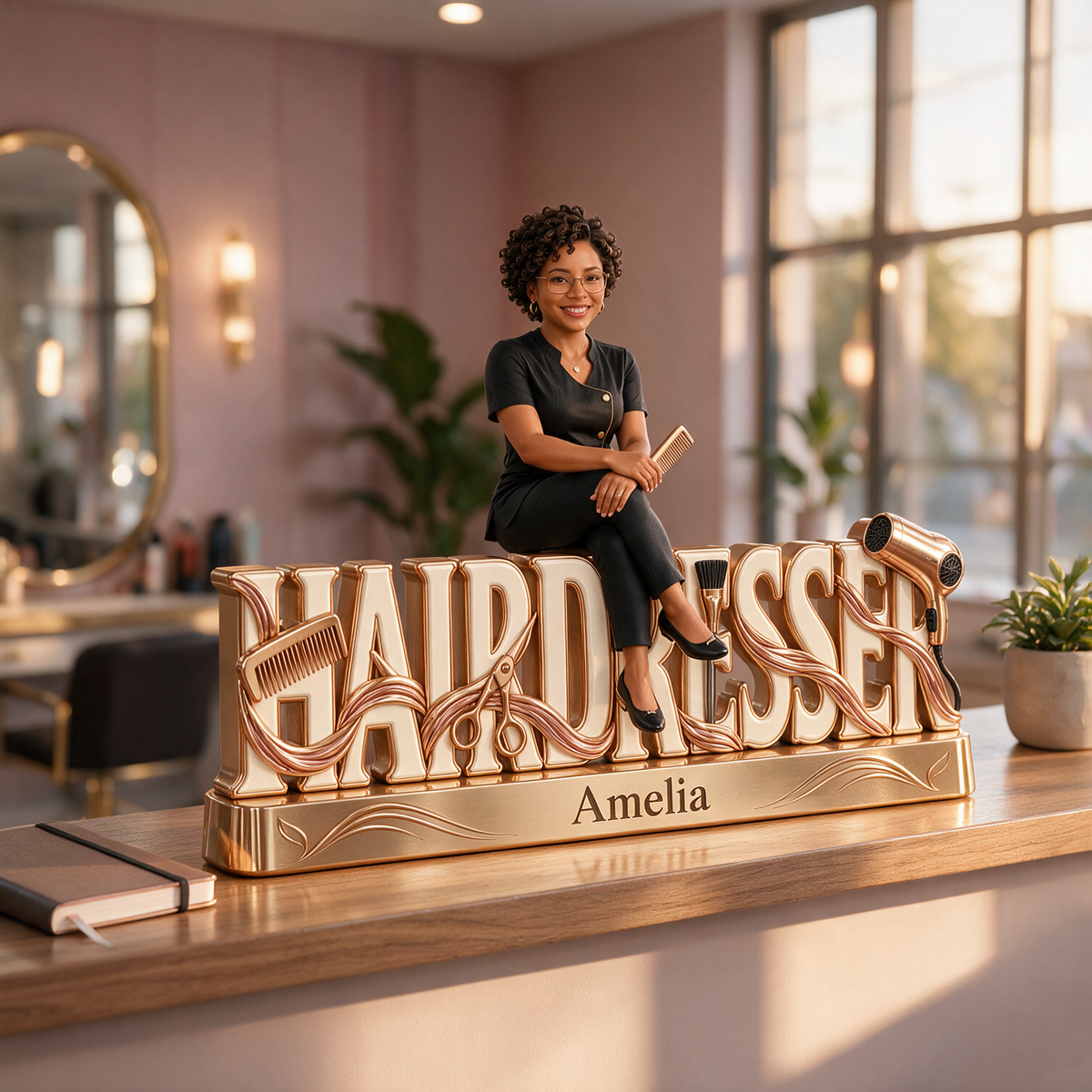 Personalized Custom Photo Hairdresser Custom Shaped Acrylic Plaque - Gift for Women