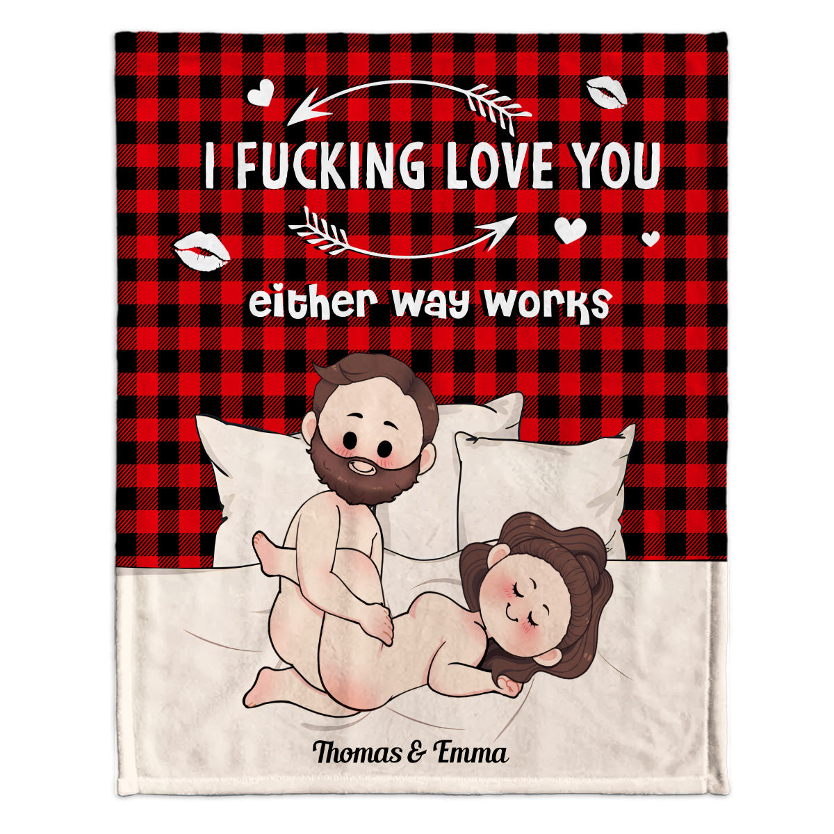I Love Your Butt - Personalized Couple Blanket