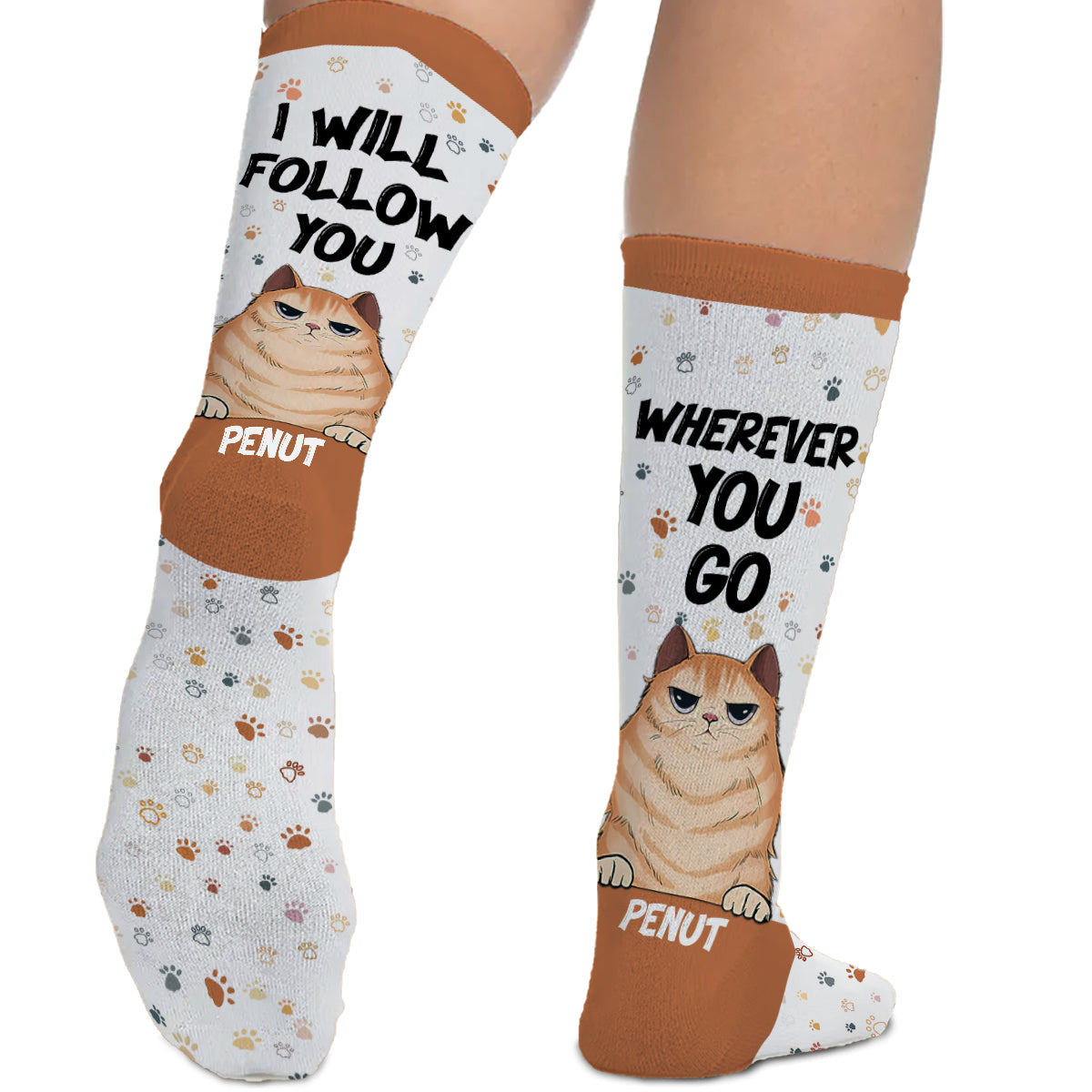 Ich werde dir folgen, wohin du auch gehst – Geschenk für Hundeliebhaber – Personalisierte Socken