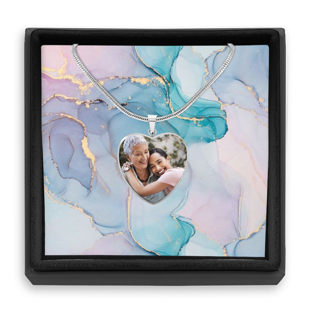 Danke Mama – Geschenk für Mama, Oma, Ehefrau, Freundin, Tochter – Personalisierte Herzanhänger-Halskette