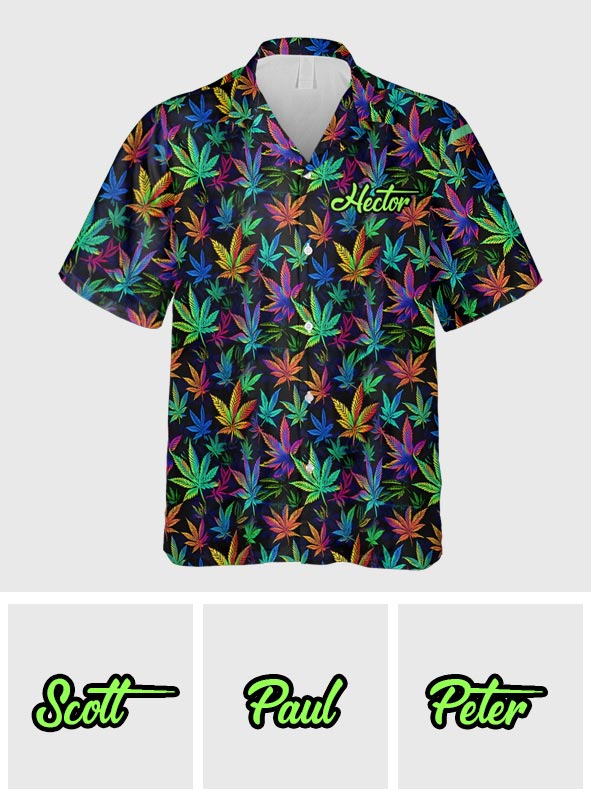 Buntes 420 - Personalisiertes Weed-Hawaiihemd