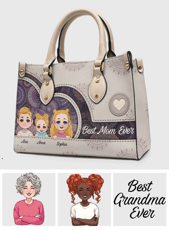 Beste Mama/Oma/Tante/... aller Zeiten – Personalisierte Lederhandtasche für Mütter