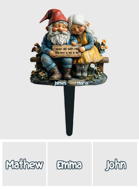 „Werde alt mit mir“ – Personalisierte Garten-Acrylplakette zum Anbringen am Pfahl