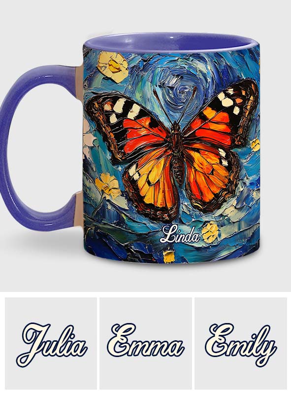 Verträumter Schmetterling – Personalisierte Tasse mit Schmetterlingsmotiv