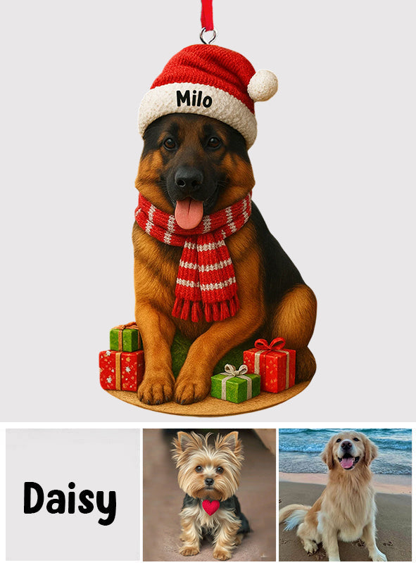 Dog Christmas - Personalized Dog Custom Made 3D Minifigure Ornament