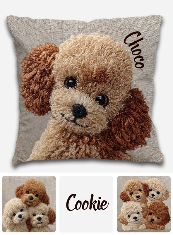 Cute Poodles - Personalized Poodles Throw Pillow