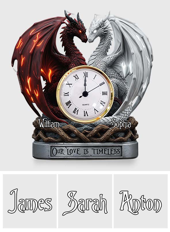 Unsere Liebe ist zeitlos – Personalisierte Acryl-Uhrplakette für Paare