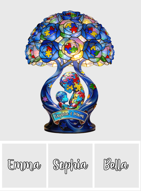 Starke Mama – Das beste Geschenk für Mütter: Personalisierte LED-Nachtleuchte aus Acryl zur Sensibilisierung für Autismus