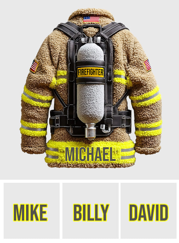 Stolzer Feuerwehrmann – Personalisierter, rutschfester, getufteter Feuerwehr-Teppich