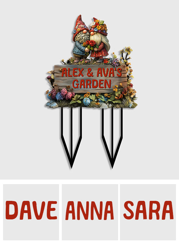 Unser schöner Garten – Personalisierte Garten-Acryl-Plakette zum Anbringen am Gartenstecker