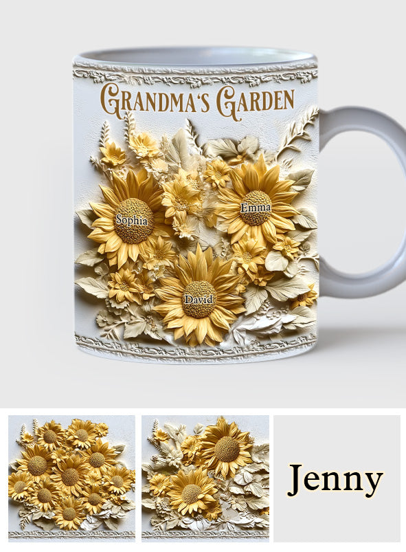 Grandma's Mom's Garden - Personalized Grandma Mug