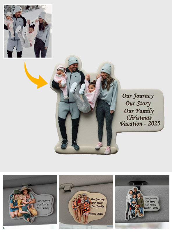 Custom Photo - Personalized Family Shaped Car Visor Clip