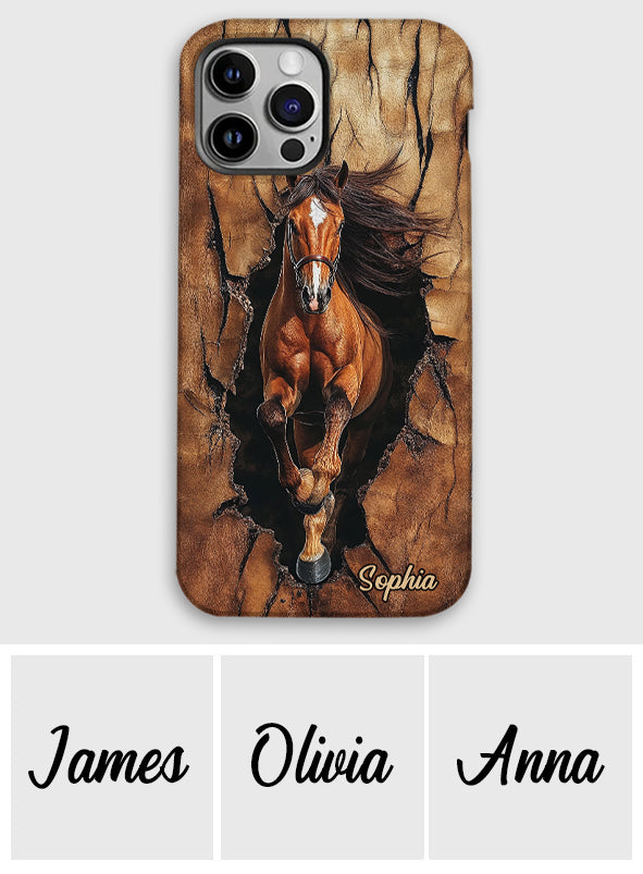 Handyhülle für Pferdeliebhaber mit personalisiertem Pferde-Vollbild