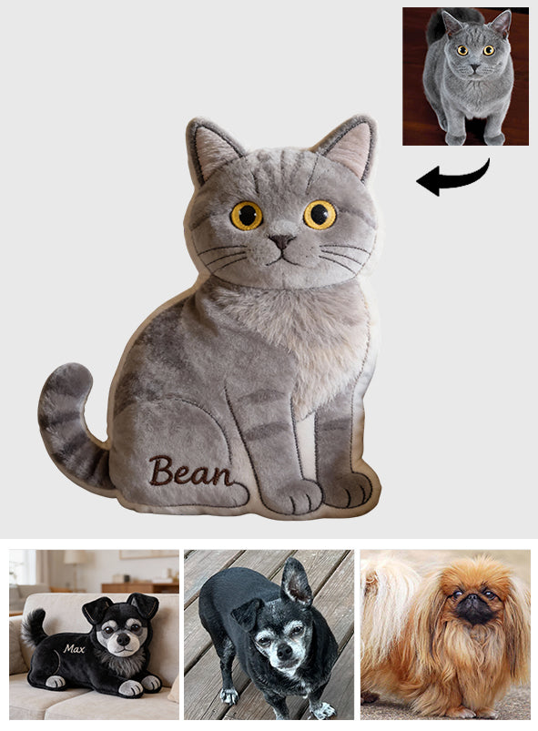 Individuell gestaltetes Haustierkissen – personalisiertes Hundekissen aus Kunstfell in Hundeform