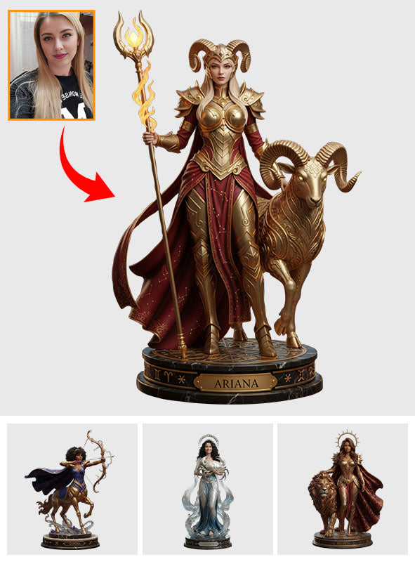 Individuell gestaltete Sternzeichenfigur, Astrologie-Geschenk – Personalisierte Horoskop-Acrylplakette in Sonderform