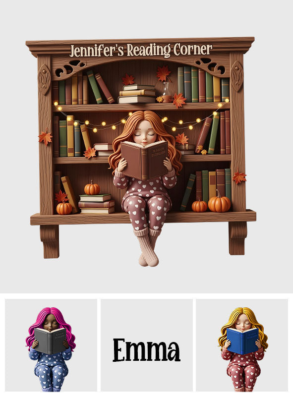 Leseecke – Personalisiertes Buchschild aus Holz in individueller Form