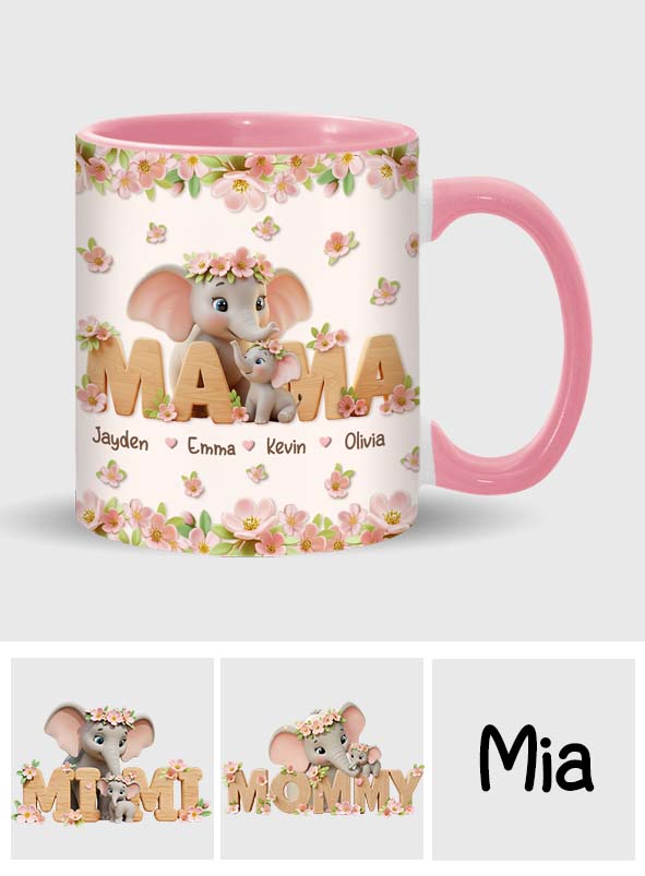 Ich liebe dich Mama - Personalisierte Tasse mit Muttermotiv