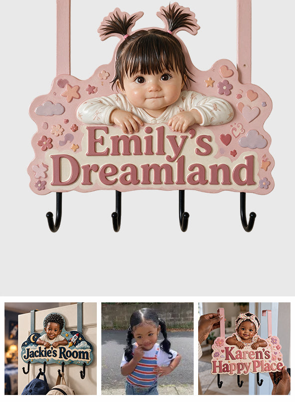 My Happy Place - Personalized Kid Metal Door Hooks
