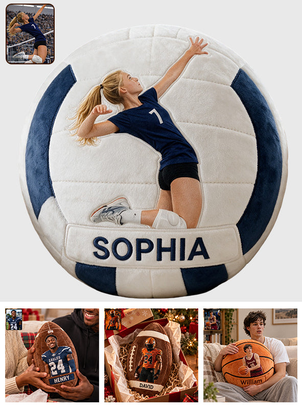 Any Sport, Any Photo - Personalized Football Premium Faux Fur Pillow