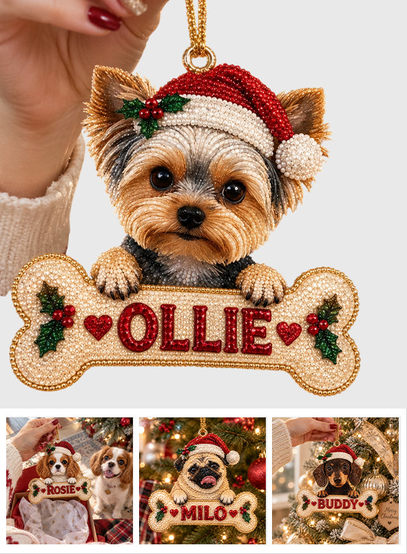 Merry Woofmas - Personalized Dog Diamond Painting Ornament Kit