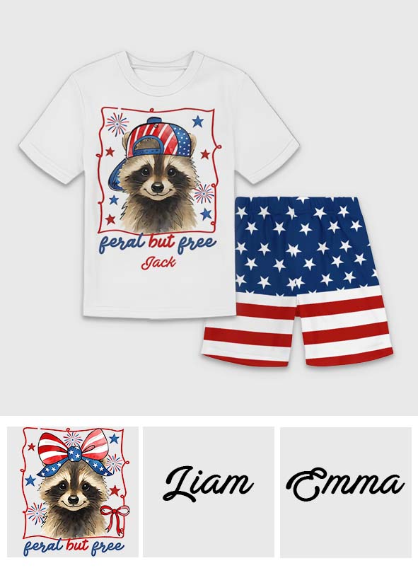 Wild, aber frei – personalisiertes Kinder-T-Shirt & Shorts