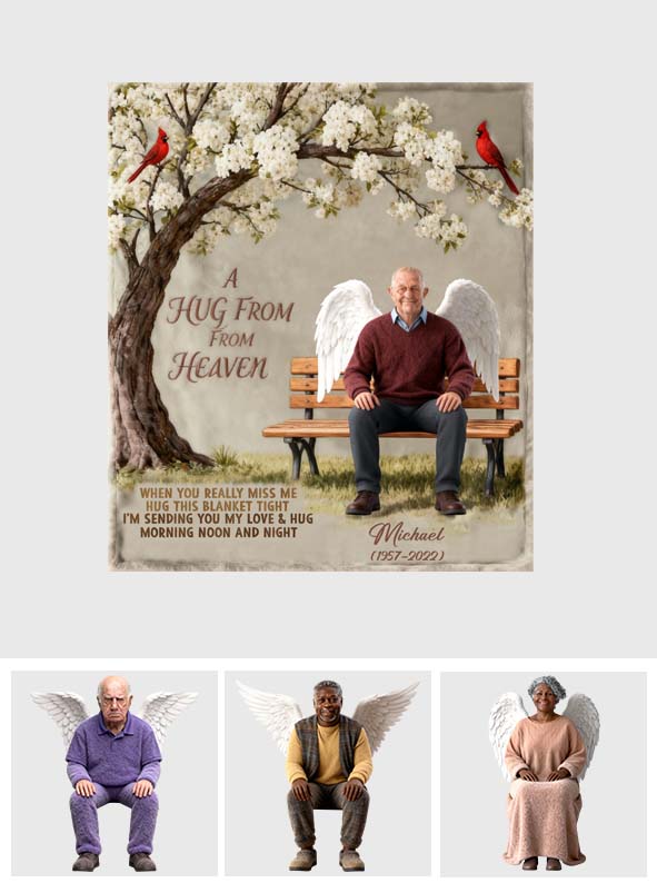 A Hug From Heaven - Personalized Memorial Blanket