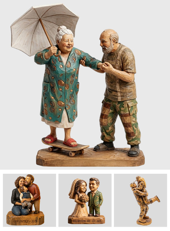 Holzpaar – Personalisierte Acrylplakette in individueller Form