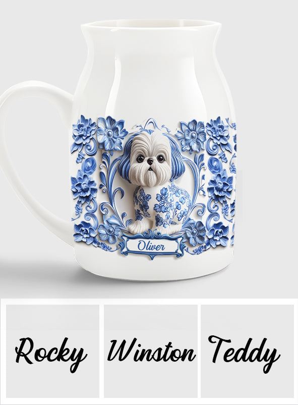 Niedlicher Shih Tzu - Personalisierte Keramikvase mit Hundemotiv