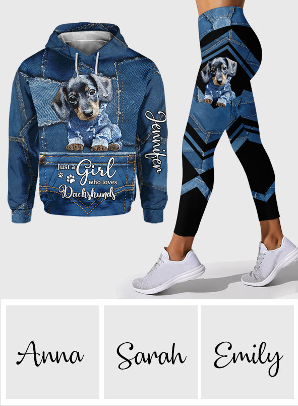 Just A Girl Who Loves Dachshund - Personalized Dachshund Hoodie and Leggings