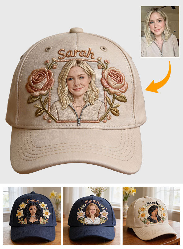 Custom Any Photo - Personalized Birth Month Flower Classic Cap
