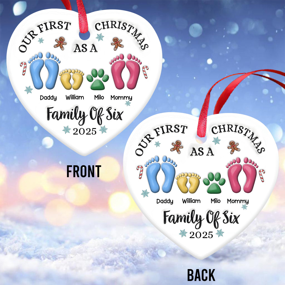 Gemeinsam sind wir stärker – Personalisierter Keramikherz-Anhänger für die Familie