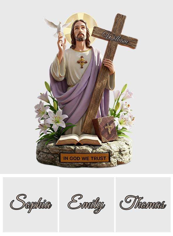 In God We Trust – Personalisierte christliche Acrylplakette in individueller Form