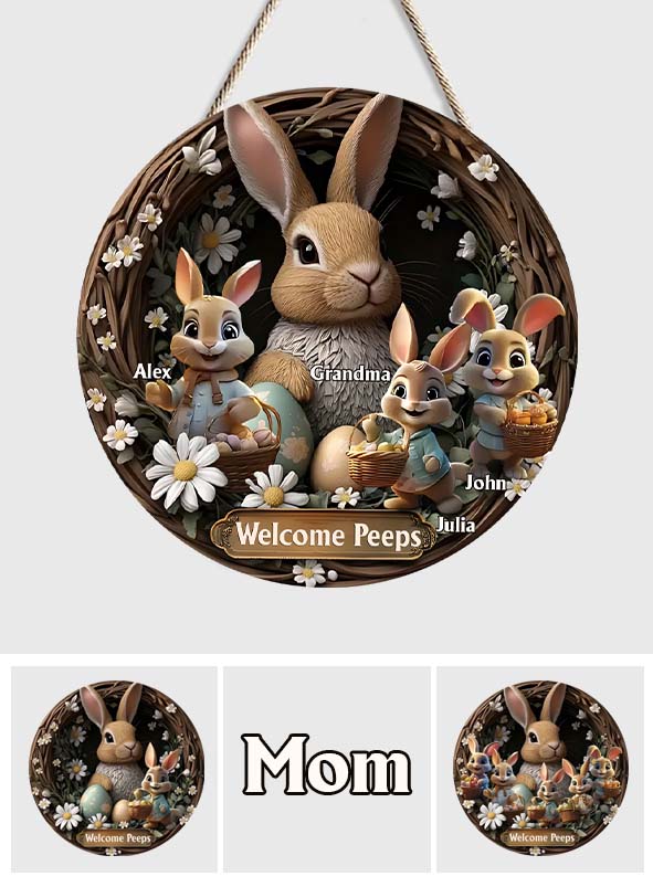 Omas Freunde – Personalisiertes, individuell geformtes Holzschild in Oma-Form