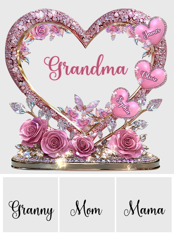Grandma's Mom's Sweethearts - Personalized Grandma Custom Shaped Acrylic Plaque