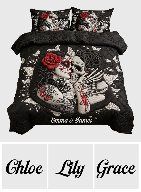 I Love You - Personalized Skull Quilt Set