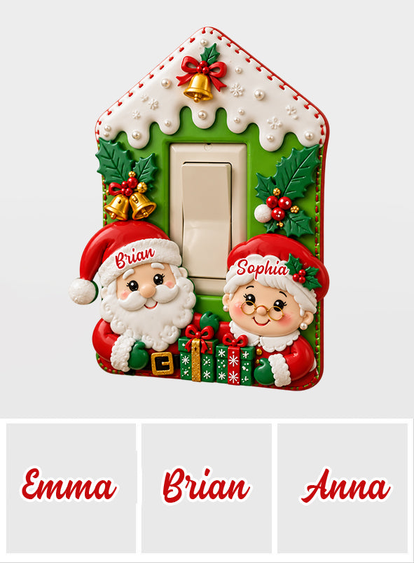 Santa & Mrs. Claus - Personalisierte Lichtschalter/Steckdosenabdeckung für Paare