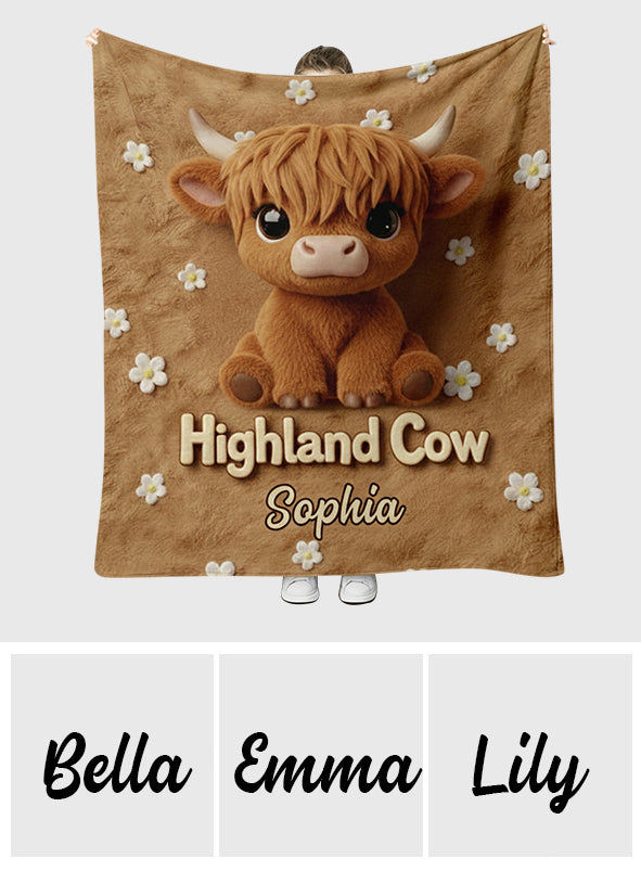 Einfach ein Mädchen, das Hochlandrinder liebt – personalisierte Hochlandrinderdecke