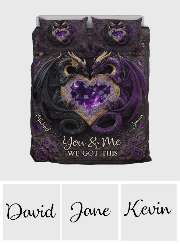 You & Me We Got This - Personalized Dragon Quilt Set