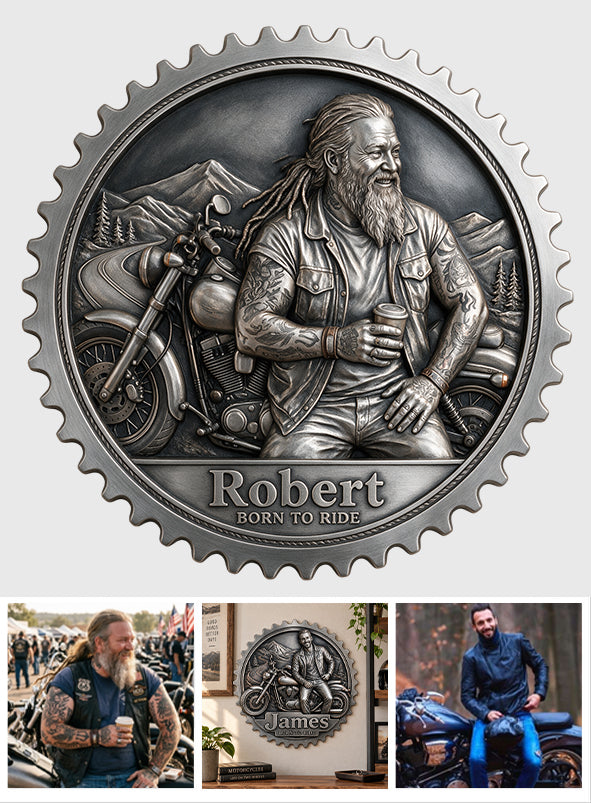 Born To Ride - Personalized Biker 3D Printed Cut Metal Sign