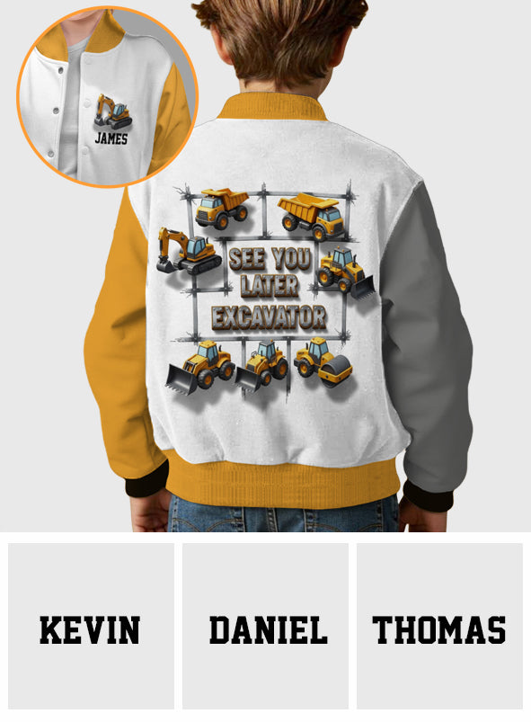See You Later Excavator - Personalisierte Kinder-Collegejacke