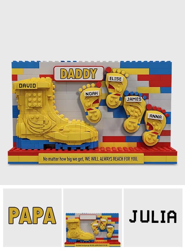 Daddy And Kids - Your Footsteps Led Our Way - Personalized Father Custom Shaped Acrylic Plaque