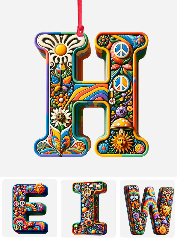 Beautiful Hippie Letter - Personalized Hippie Ornament