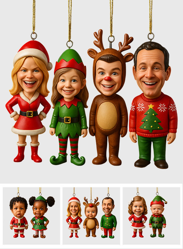 Weihnachtsgeschenk für die Familie – Personalisierte, individuell gestaltete 3D-Minifiguren-Weihnachtsfigur