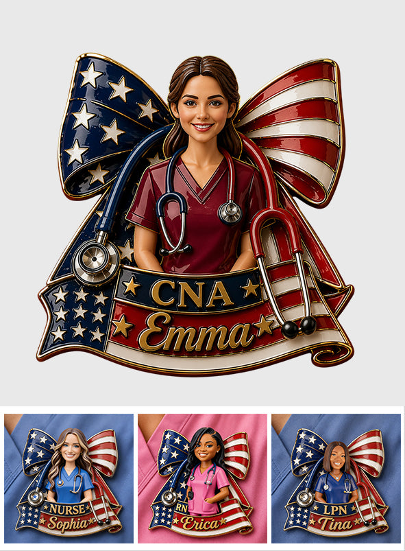 Nurse Independence Day Celebration - Personalized Nurse 3D Embossed Enamel Pin