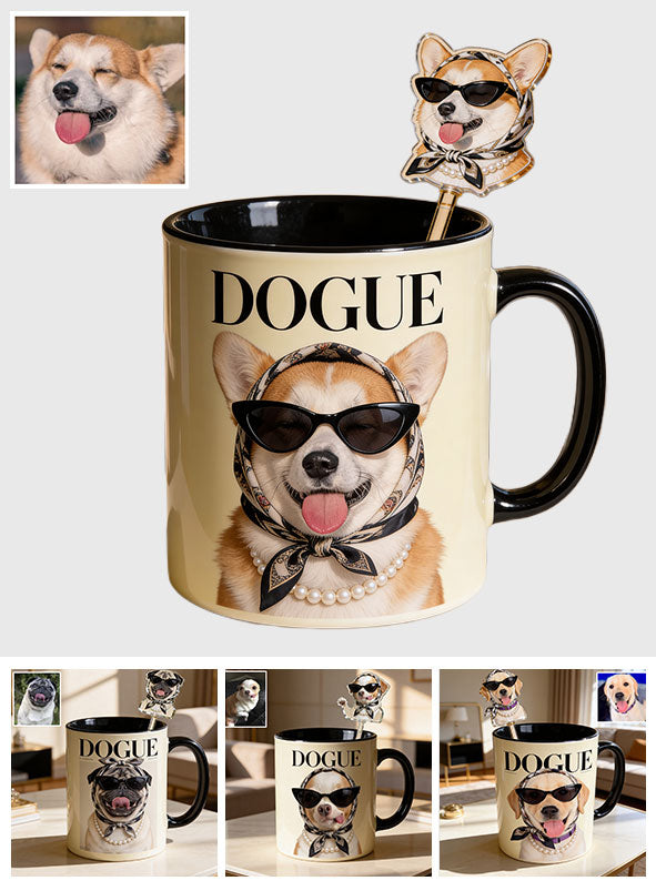 Lustiges Geschenk für Hundeliebhaber - Personalisierte Hundetasse mit Acrylrührern