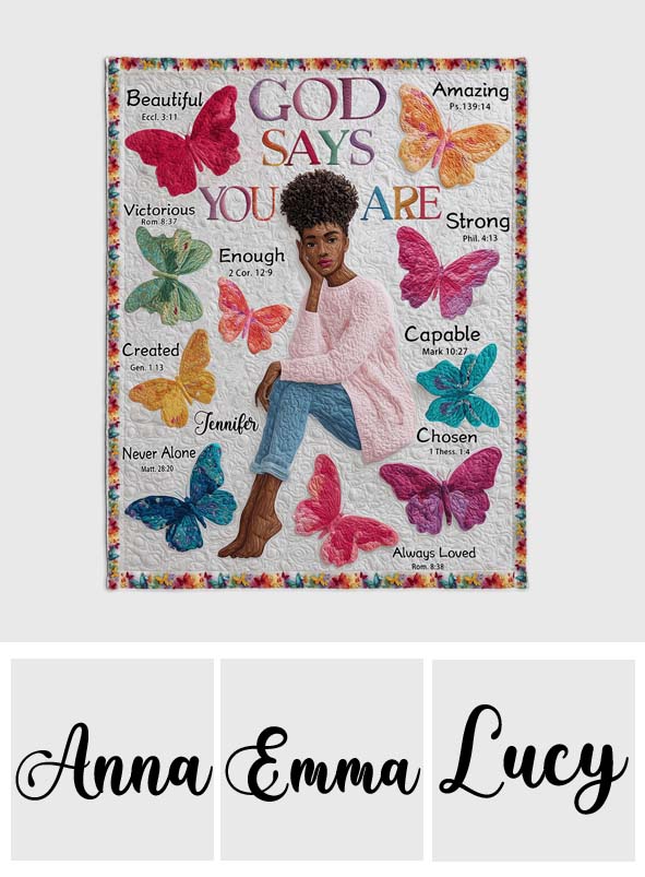 Gott sagt, du bist es – Personalisierte Decke für Afroamerikaner