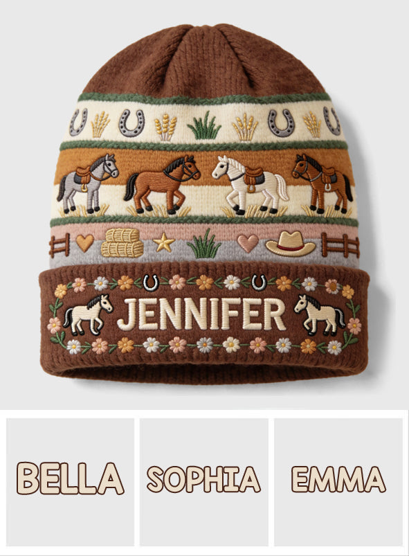 Pferdeliebhaberin – Personalisierte Pferdemütze